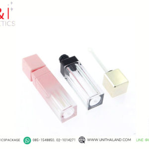หลอดลิปฝาทอง5กรัม , ขวดลิปชมพูนม