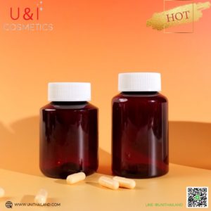 ขวดอาหารเสริมสีชา กระปุกอาหารเสริม